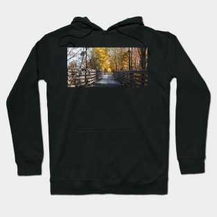 Wooden bridge in autumn Hoodie